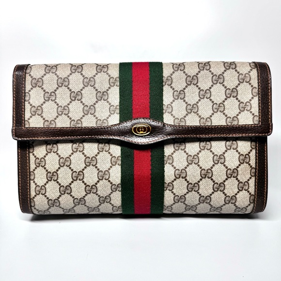 Gucci Ophidia Sherry Line Supreme GG Monogram Clutch - Picture 3 of 15